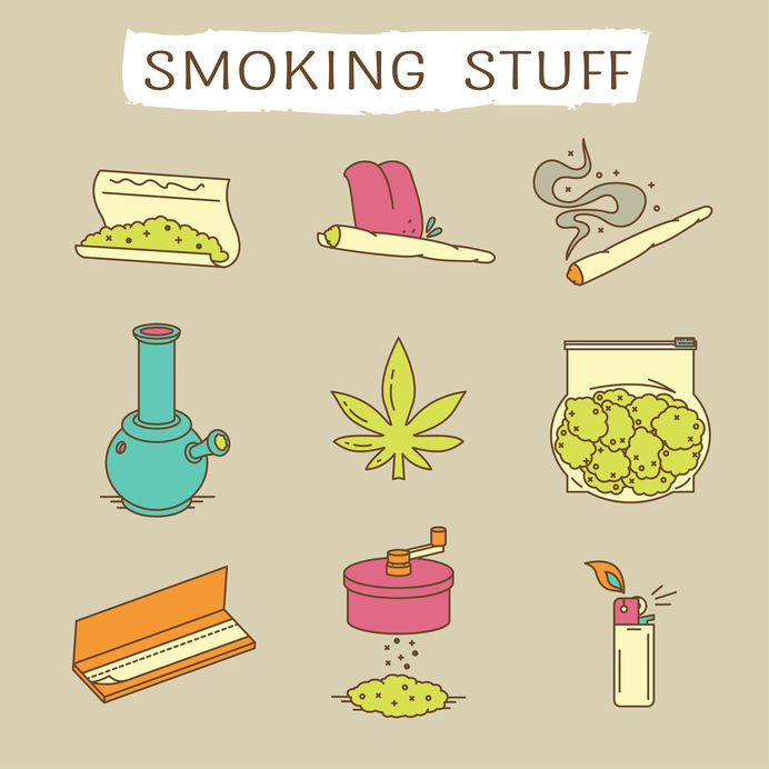 Different types of smoking accessories 