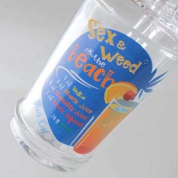 Black Leaf Cup Glass Bong SEX + WEED